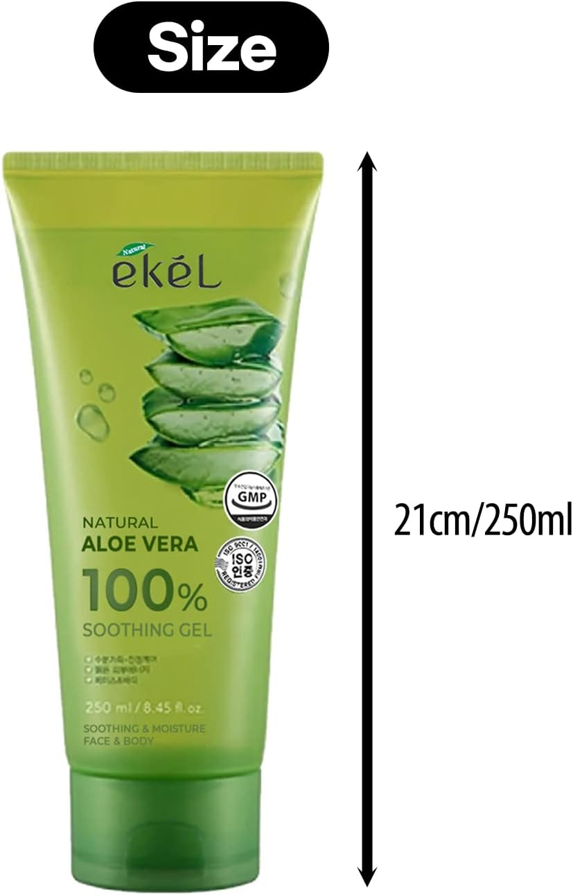 2X250Ml 100% Purity Aloe Vera Soothing Moisture Gel Tube Face Skin Korean image number 3