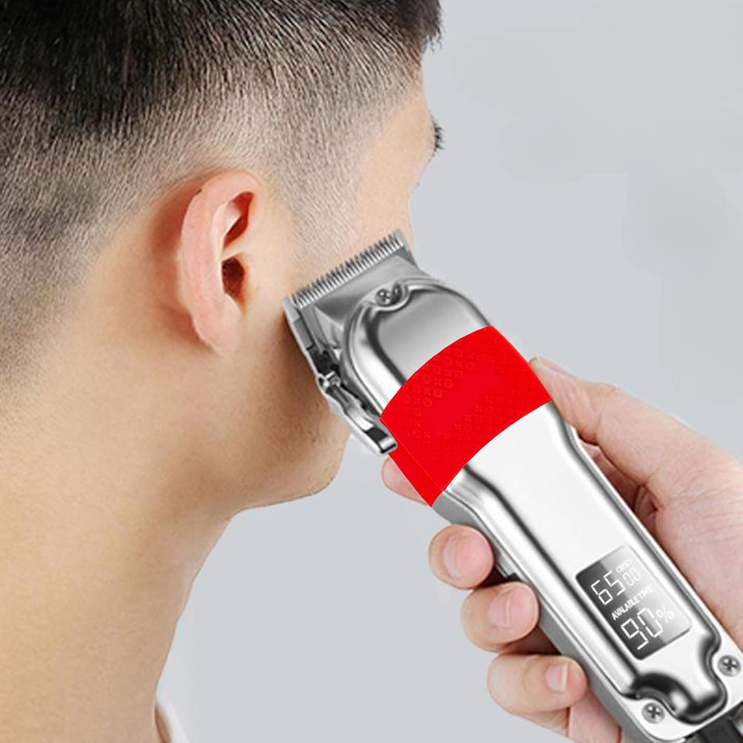 NICENEEDED Non-Slip Clipper Grip Silicone Sleeve Covers for Hairdressers Professional Hairdressers Clipper Bands Heat Resistant Hair Grippers Pack of 3 image number 5