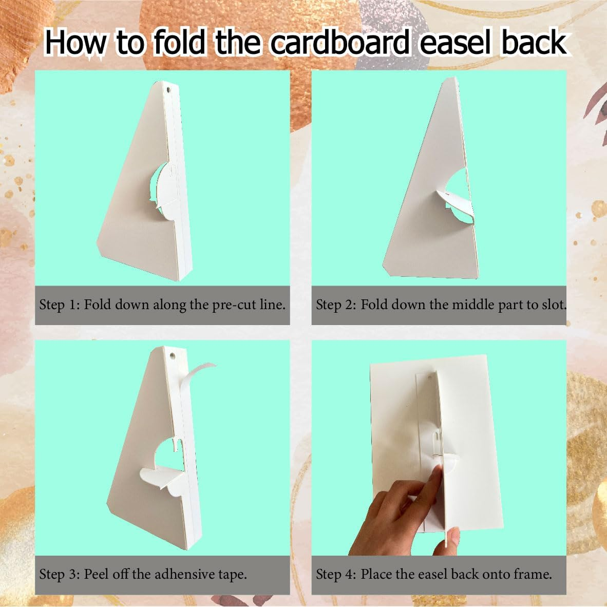 Cororio 9 Inch Self Stick Cardboard Easel Backs, Picture Frame and Art Easel Stand, Use for Photos, Signs, Crafts, (Pack of 60, White) image number 4