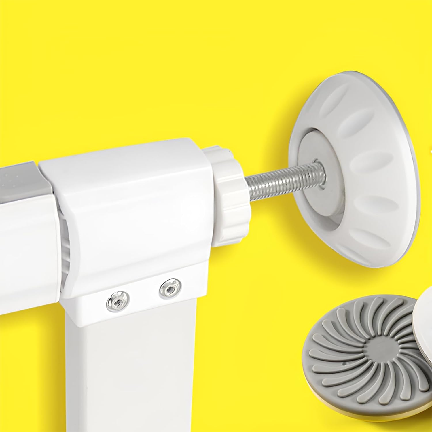 Fkereg 2 Pack Gate Wall Protector with Threaded Spindle Rods M10, Pressure Mounted Gate Extender Extension, Dog Gate Banister Adapter, Pet Gate Wall Cups Replacement Parts Hardware for Stairs