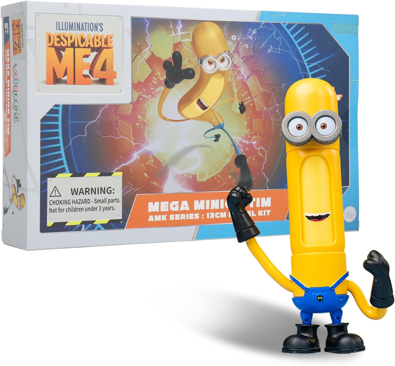 Minions Despicable Me 4 Toys, 4.7 Inch Mega Dave Action Figures,6 Interchangeable Expressions and Hidden Pockets Minion Model Kits,Gifts for Kids Ages 8 Years & Older