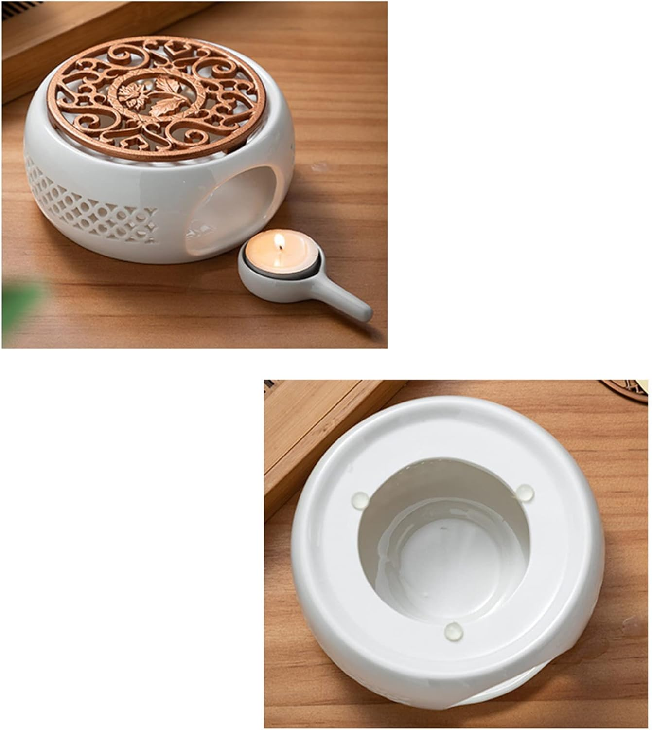 Erpmlyo Shiphose Ceramic Teapot Warmer Holder Base Tea Warmer Insulation Base Tea Coffee Water Warmer Candle Heating Base Holder Teaware