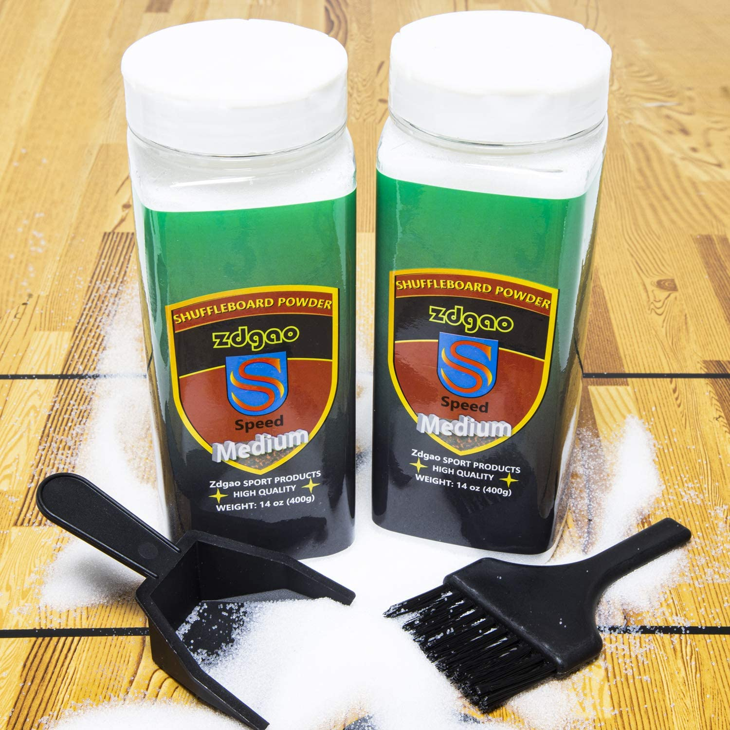 Shuffleboard Sand - Shuffleboard Wax with Mini Dustpan and Mini Brush, 2 Cans(2&times;14 Oz)