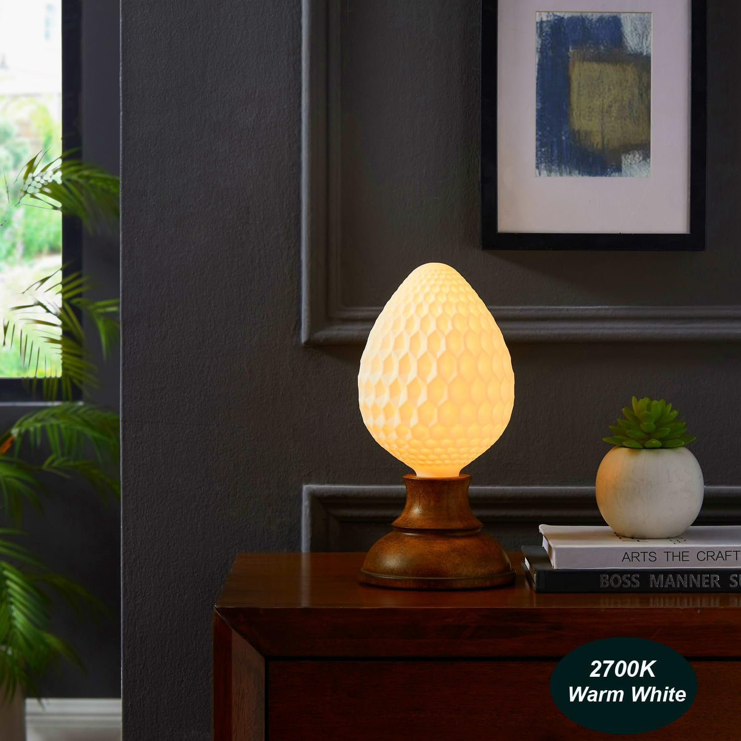 Vanpus E27 LED Warm White Filament 2700K 4W, Dim4Mbar Vintage Classic Edison LED Lamp Bulb T150 image number 3