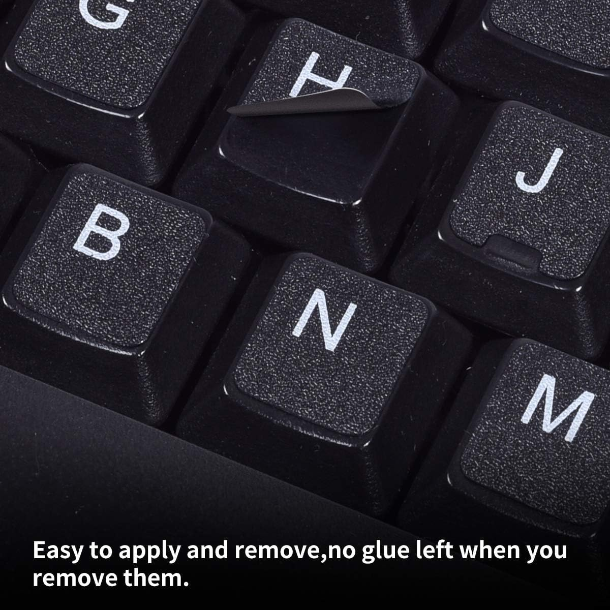 Universal English Keyboard Stickers, 2Pack Keyboard Stickers, Computer Keyboard Stickers, Black Background and Silver Big Lettering, Stickers for Computer Laptop Notebook Desktop image number 5