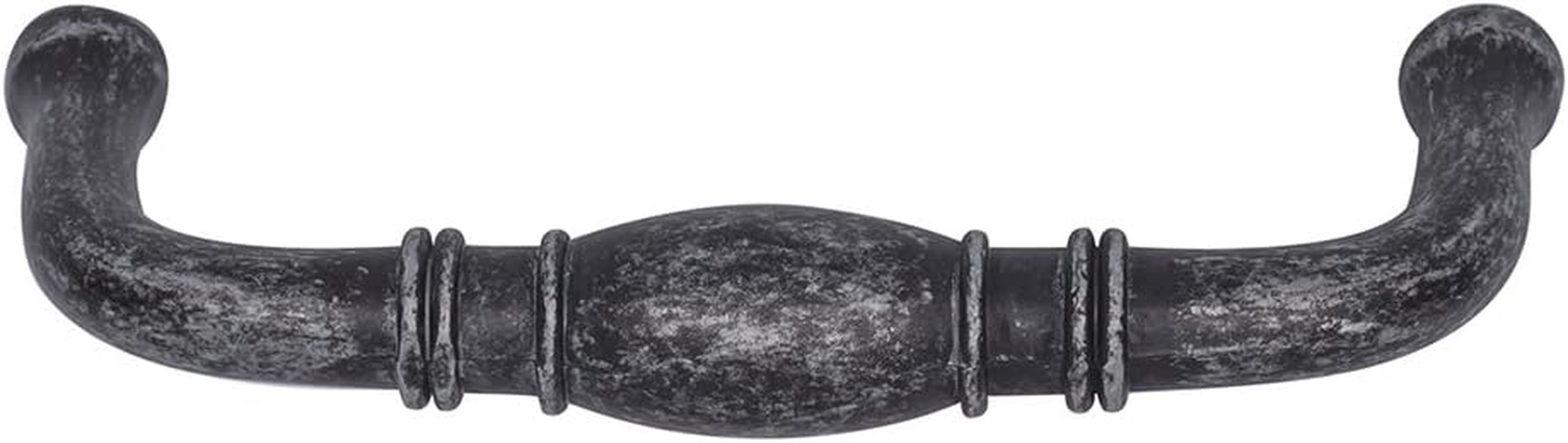 Amazon Basics Traditional Cabinet Handle, 3.71-Inch Length (3-Inch Hole Center), Antique Silver, 10-Pack image number 3