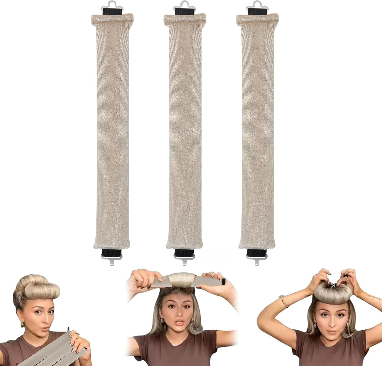 Heatless Curls Overnight Blowout Rod,3Pcs Heatless Hair Curler Blowout Rod,Overnight Heatless Hair Curler,Overnight Heatless Curls Blowout Rod with Hook,Overnight Heatless Curls Blowout Rod for Women