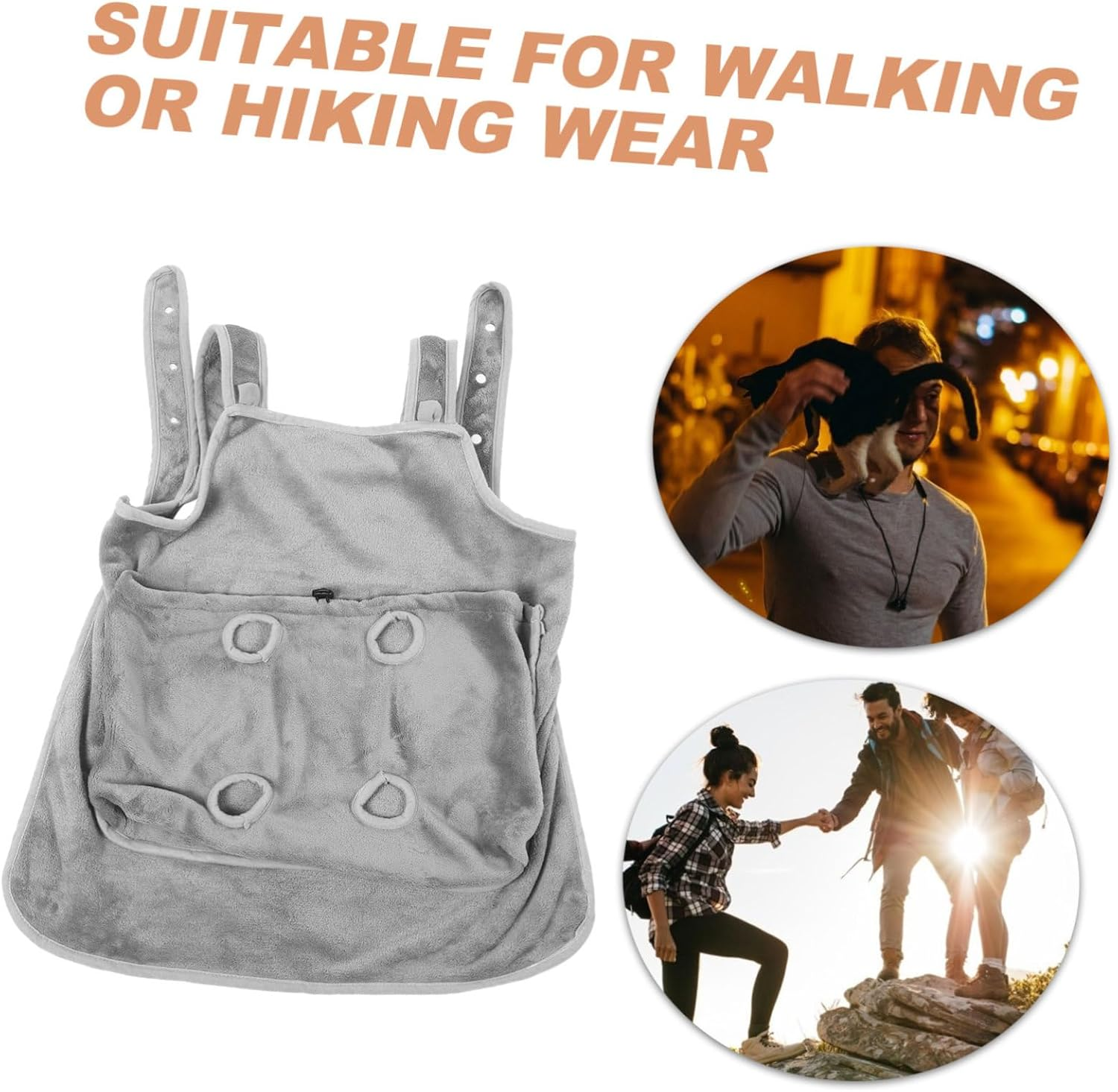 Abaodam Cat Apron Pet Carrier Bag with Soft Comfortable Material Secure Snug Fit for Outdoor Use Hair Resistant Grooming Apron for Cats Protects Clothes from Shedding and Scratches image number 1