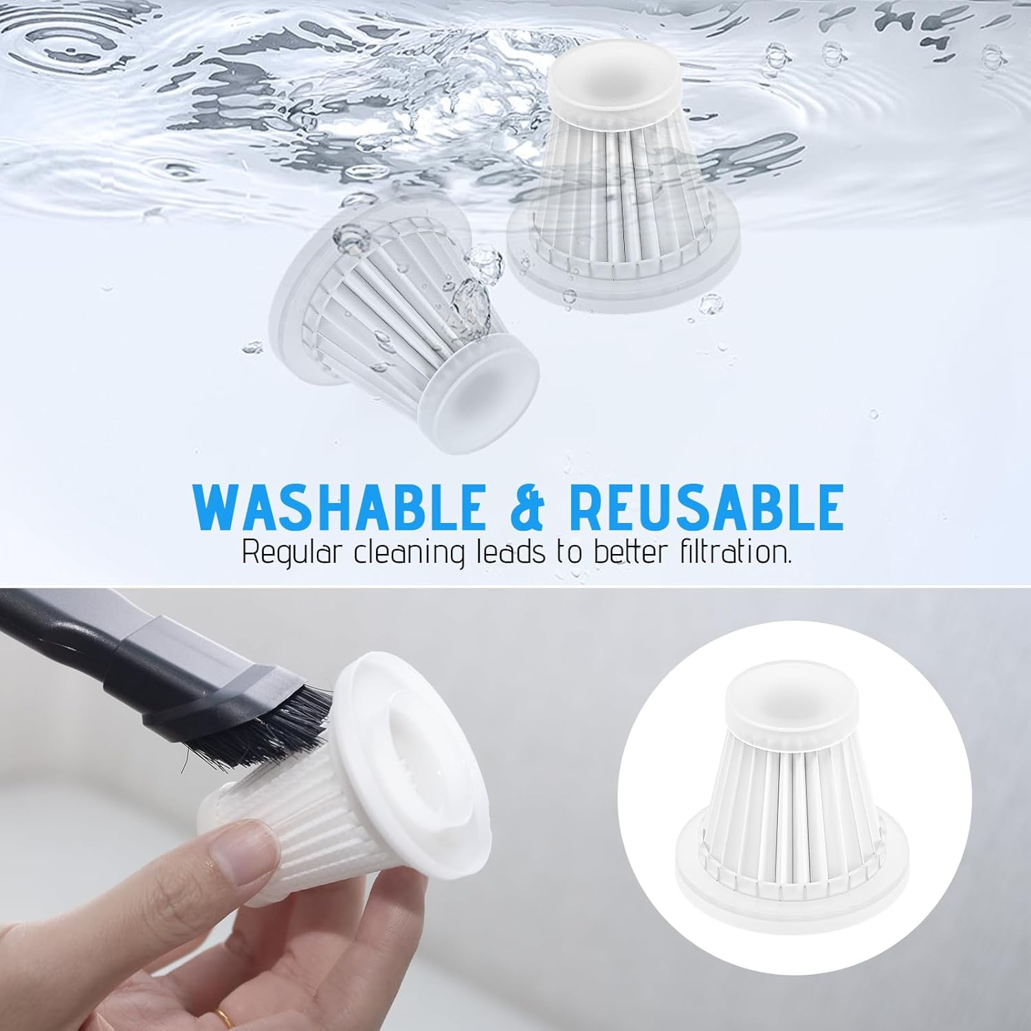 Car Vacuum Cleaner, 22000PA High Power Brushless Cordless Car Vacuum, Mini Foldable Portable Handheld Vacuum, 3 in 1 Compressed Air Duste with 30Mins Runtime for Car, Home, Office, Outdoor image number 3