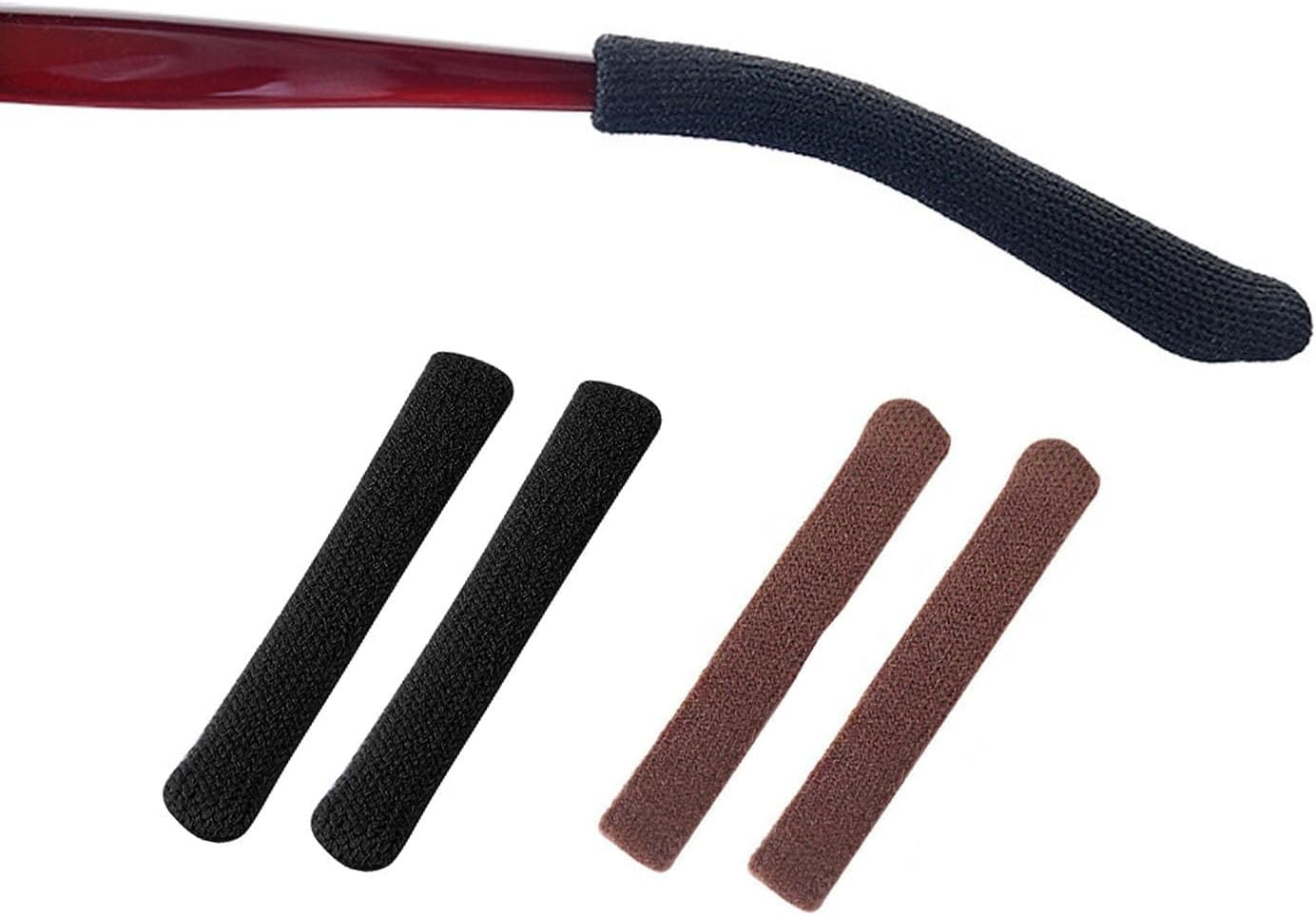UPIONIC Anti-Slip Elastic Eyeglasses Temple Tips Sleeve,Fabric Glasses Ear Cushion,Glasses Ear Grips,Glasses Accessories,2Pcs