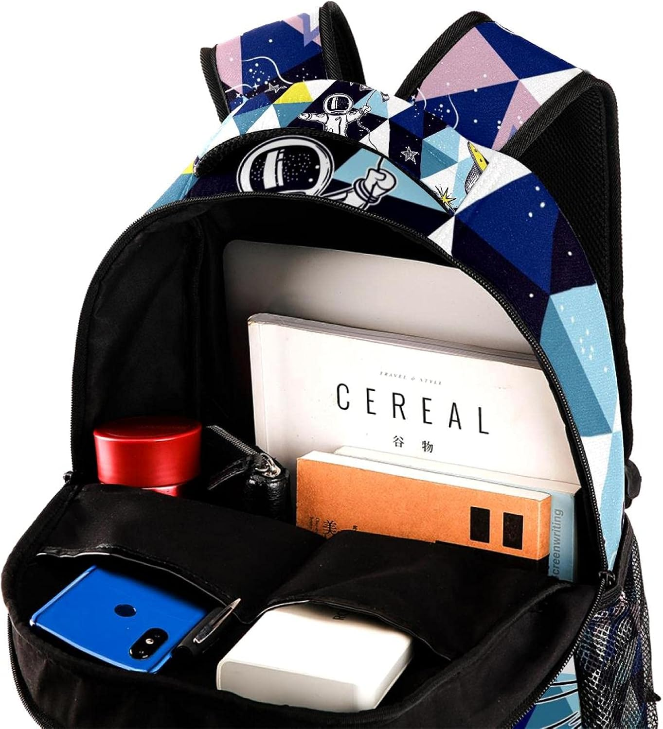 Astronauts and Aliens Backpack Students Shoulder Bags Travel Bag College School Tote Backpacks image number 1