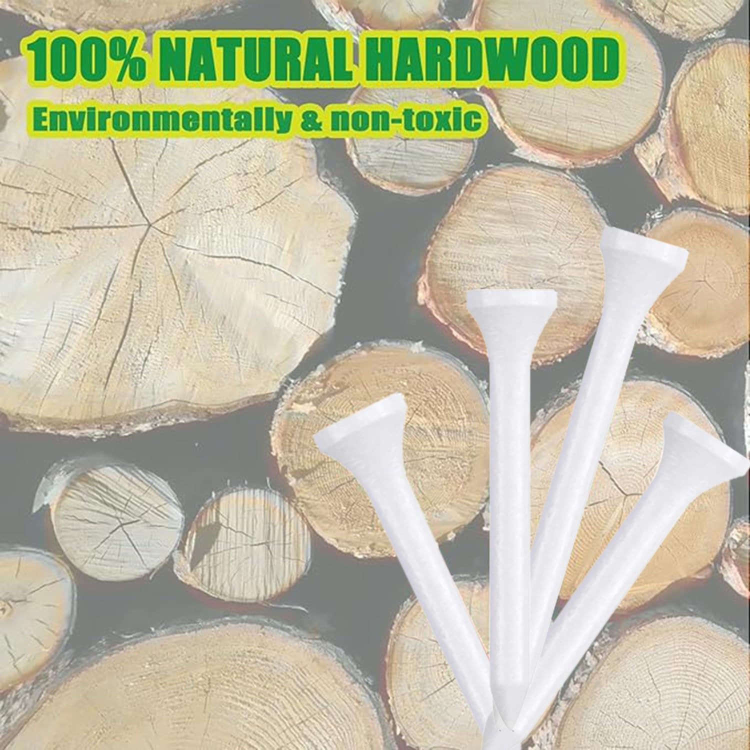 Hysgscwd 100Pcs Wooden Golf Tees, 83Mm/3-1/4In White Bulk Wood Golfing Tees, Durable Professional Natural Golf Balls Accessories, Long Tall Golf Tees, Reduce Friction and Side Spin, Sturdy and Stable image number 2