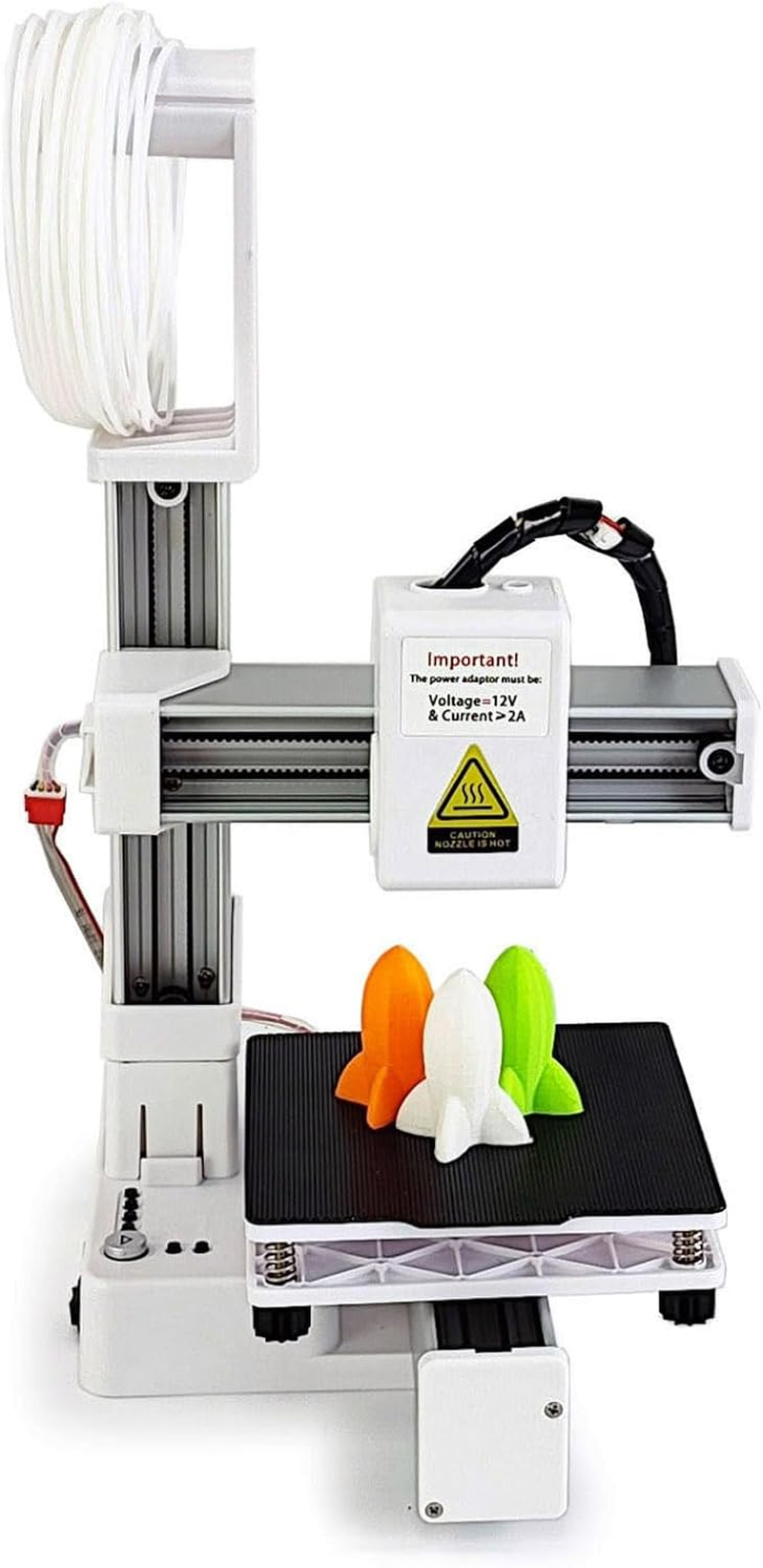 Mini 3D Printer, 3D Printers for Beginners, High Speed & Precision Frequency Division Multiplexing 3D Printer, Printing Size Approx. 100 X 100 X 100Mm / 4 X 4 X 4In (White)