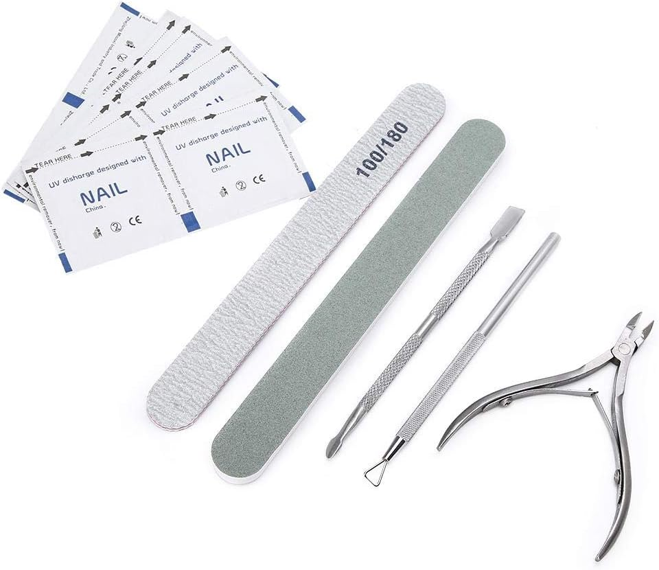 Manicure Tool Manicure Pedicure Tools Steel Pusher, Nail Polish Removal Tool, Professional Manicure Tool Set for Professional Nail Salon Individual Use image number 4