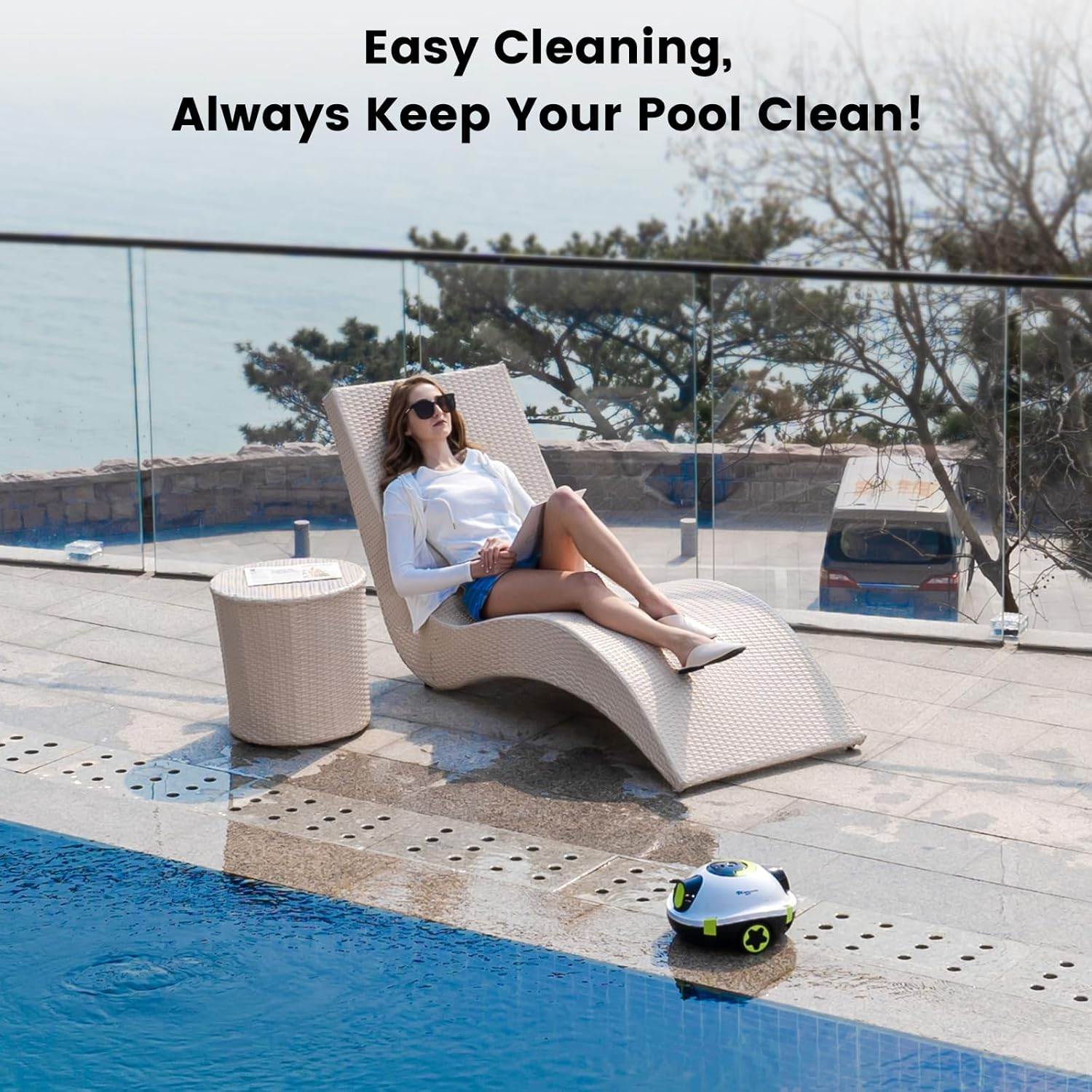 Y10 Robotic Pool Cleaner, Floor Cleaning, 100 Mins Runtime, Auto-Dock, 180&Mu;m Filter, Cleans up to 120㎡ & 2.5M Deep image number 3