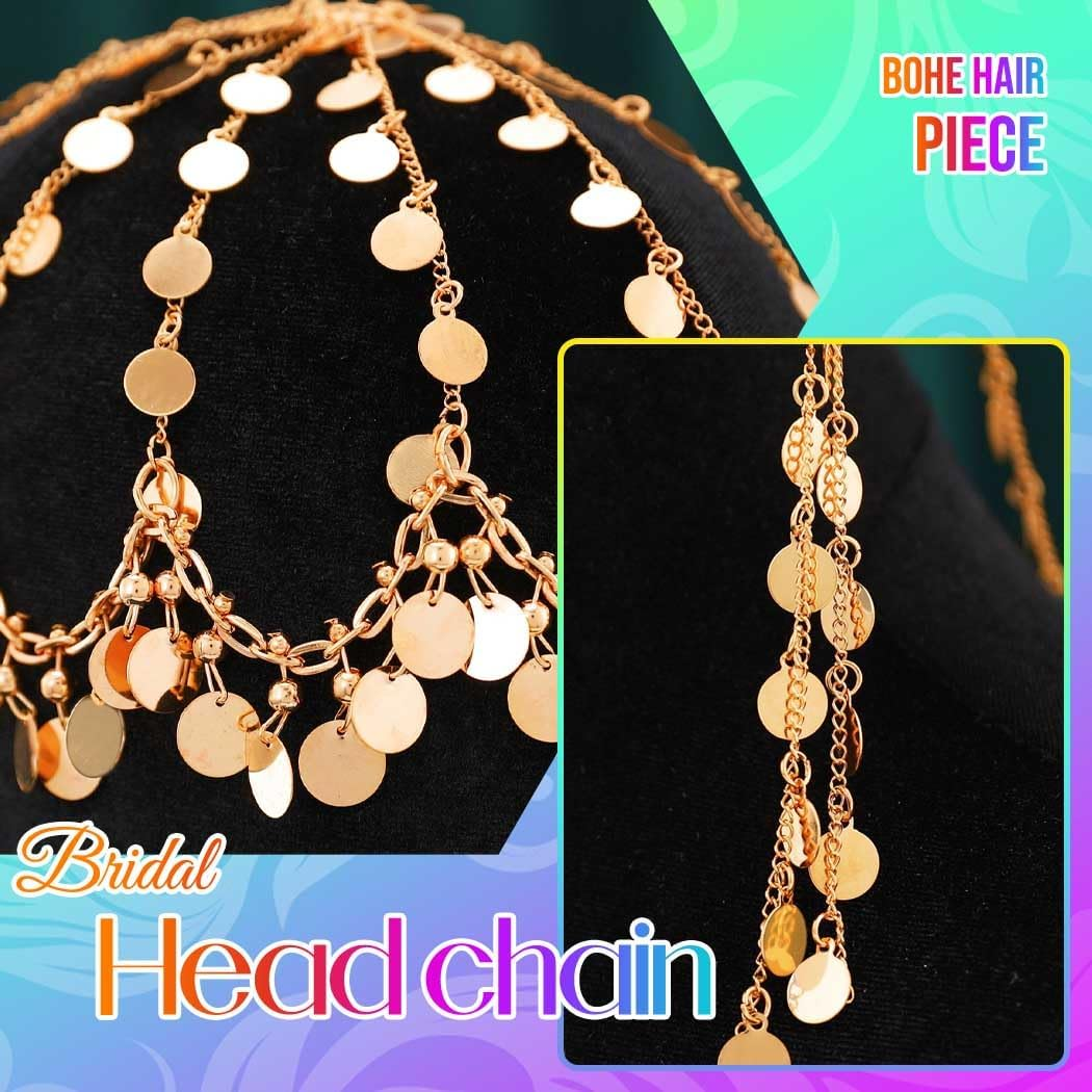 Fashband Gold Sequin Tassel Headband Festival Costume Party Headwear Hair Accessories for Women image number 5
