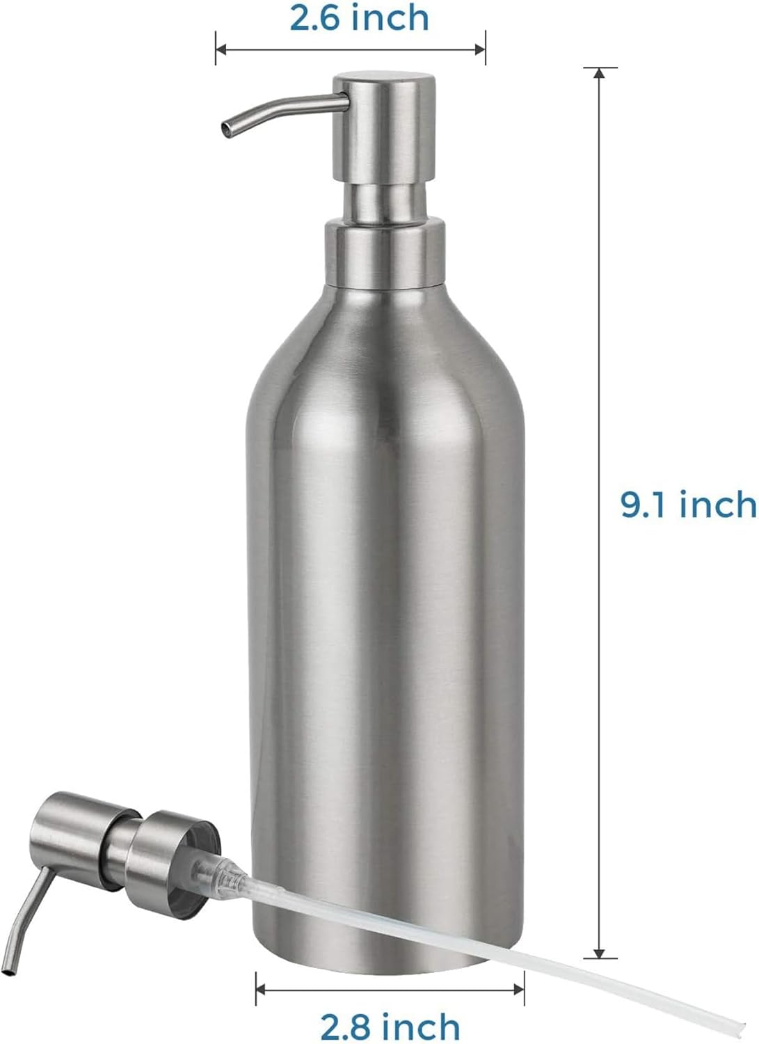 2X Soap Dispenser Stainless Steel Bottle Countertop Pump Hand Lotion Liquid Dispenser for Kitchen & Bathroom image number 2