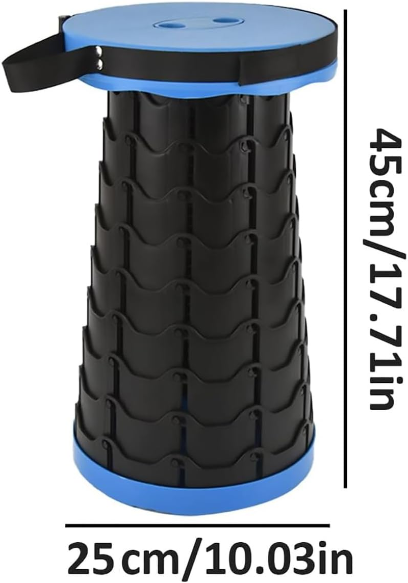 AIMALL Telescopic Folding Stool for Outdoor Travel, Portable Rainbow High-Speed Railway Train Seat, Adjustable Height 10.03In X 17.71In, Compact PP Material, Available in Red, Blue, Orange image number 1