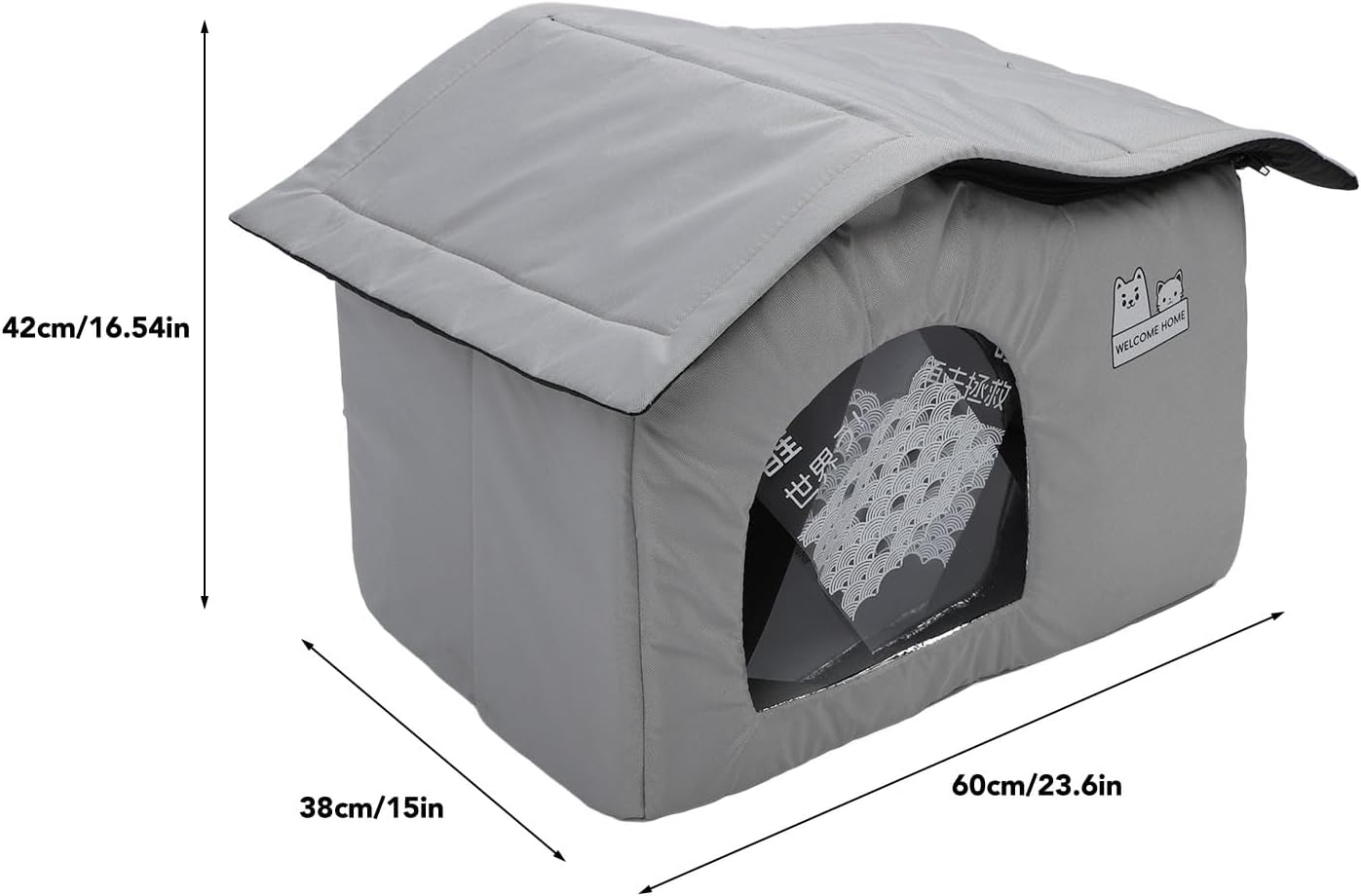 Bewinner Cat Summer House - Oxford Cloth 360&deg; Powerful Cooling Effect Cat Cooling House, Waterproof Cat House with 10 Ice Packs for Cats Dogs, Outdoor Indoor (L) image number 4