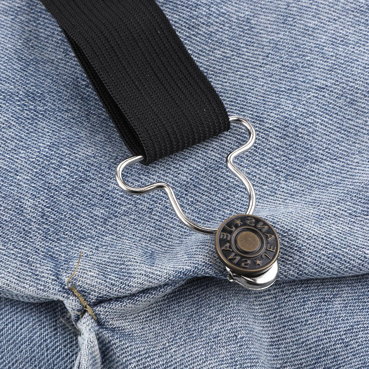 2PCS Jean Overalls Overall Buckles Adjustable Bib Clips No-Sew Button for Overall Bib Pants Overalls Jeans Jacket - Silver image number 5