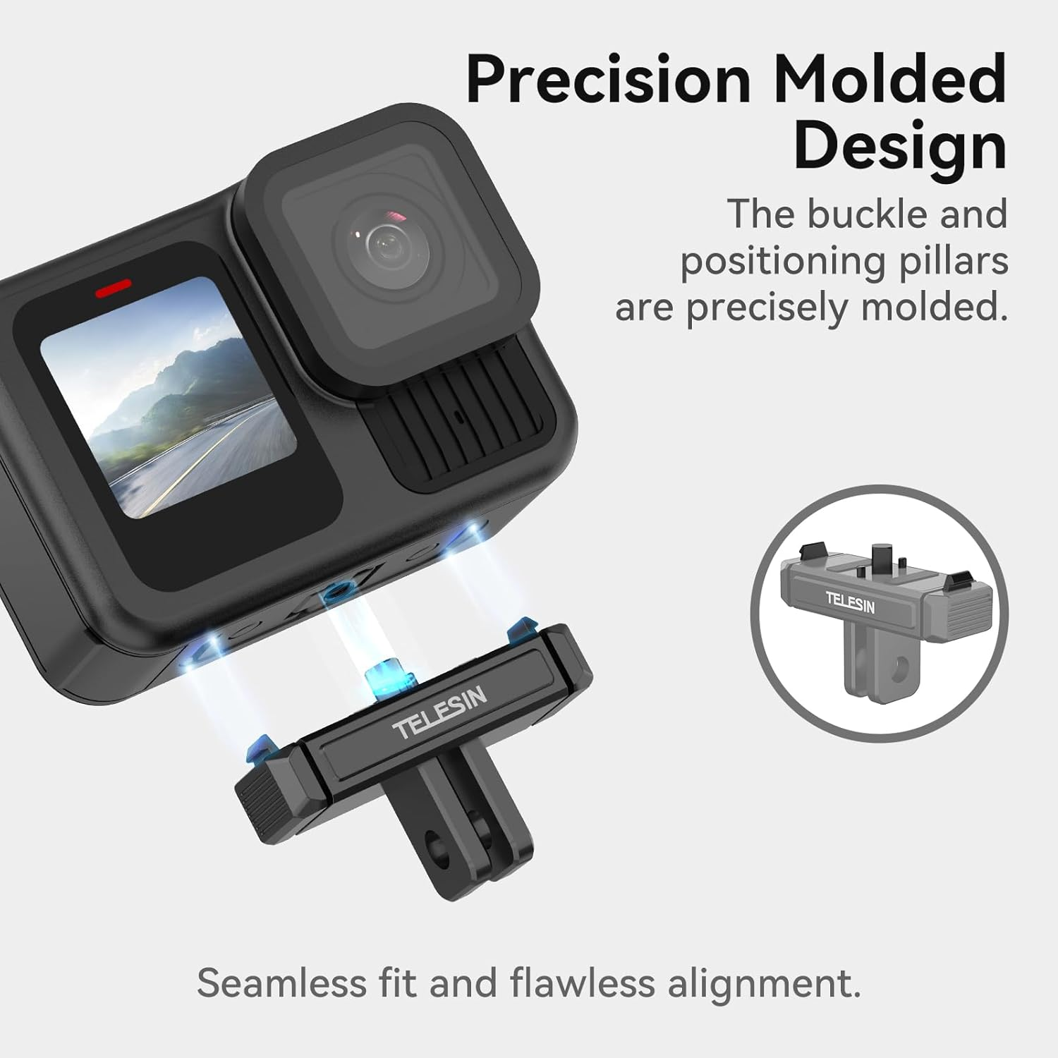 TELESIN Magnetic Adapter Mount for Hero 13 Black Quick Release Adapter with Connection Adapter - Hero13 Accessories, Attachable Tripod, Vlogging image number 2