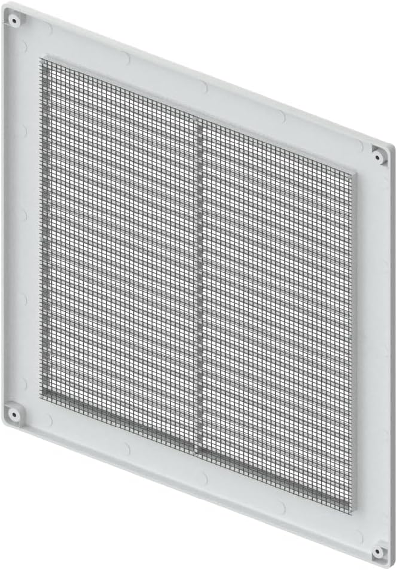 Awenta Plastic Air Vent Grille Cover 300X300Mm 12X12 Inch, White with Insect Grid Fly Net, Screw Hole Covers for Better Look image number 3