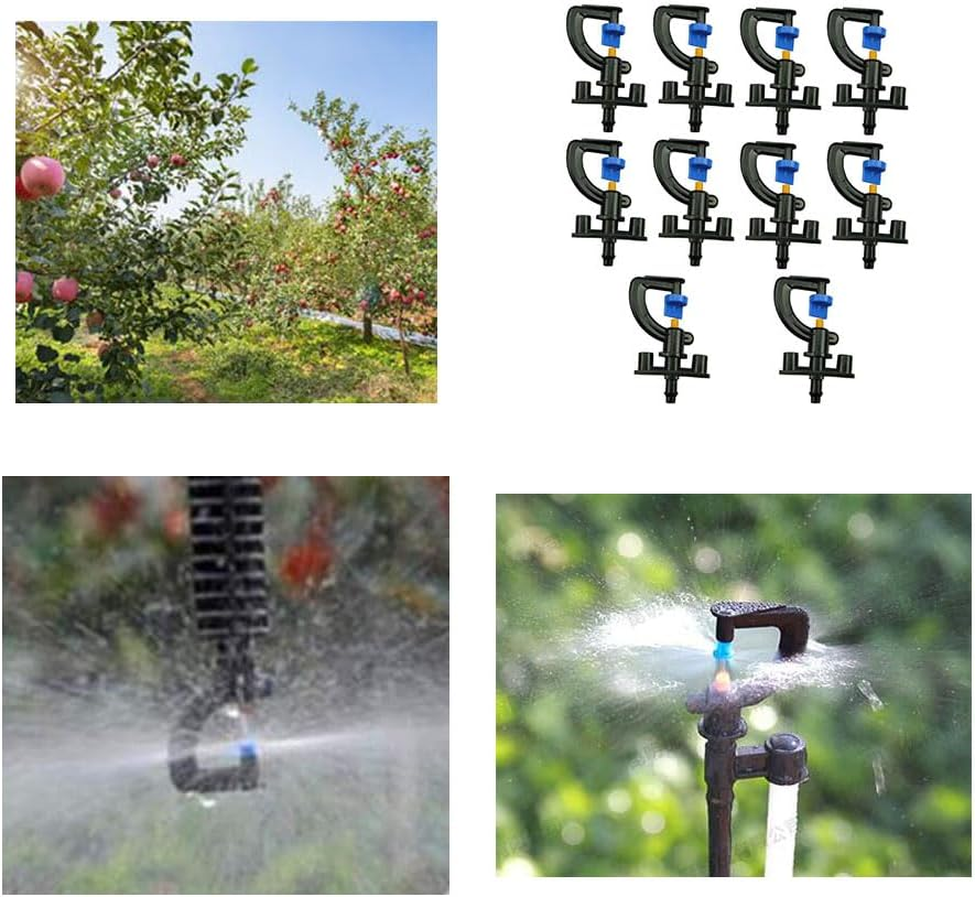 10 Pcs Micro Rotating Sprinkler Micro Nozzle Sprinkler Plant Irrigation Atomising Drip System Micro Rotor Sprinkler for Greenhouse(G-Type Micro Rotating Sprinkler) image number 3