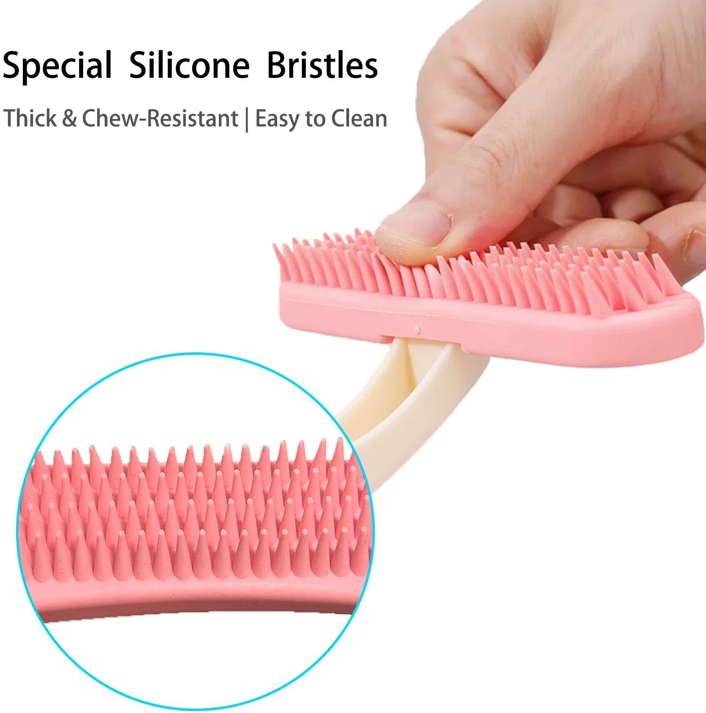 1 Pack Chinchilla Grooming Brush, Soft Silicone Pet De-Shedding & Bath Brush Gentle Massage Comb for Guinea Pigs, Rabbits, Hamsters, Small Animals, Kittens & Puppies（Pink） image number 1