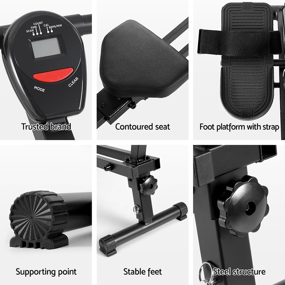 Everfit Hydraulic 12 Level Rowing Machine Rower Resistance Fitness Gym Cardio image number 2