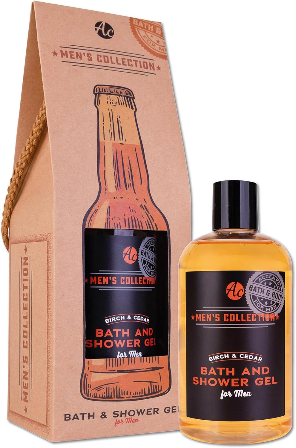 Accentra Shower Gel for Men in Beer Bottle Design &ndash; Men'S Collection "Beer for Him" in Funny Beer Bottle Look with Gift Box, 360 Ml Spicy Shower Gel for Men