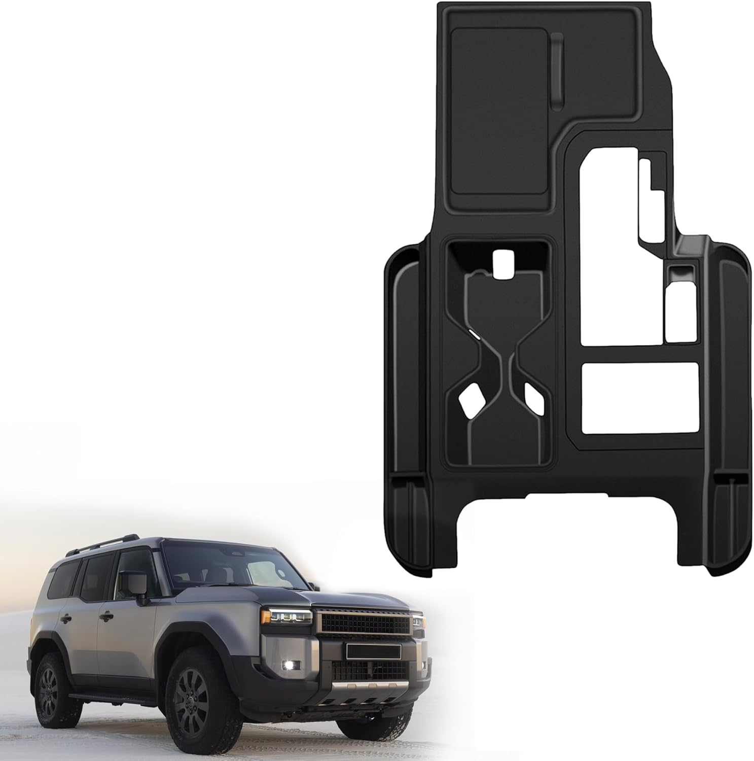 Console Silicone Storage Box Compatible with Toyota Land Cruiser 250 Prado J250 LC250 2024 2025 Accessories,Car Seat Gap Storage Box Wireless Charging Cup Holder Cover RHD image number 4