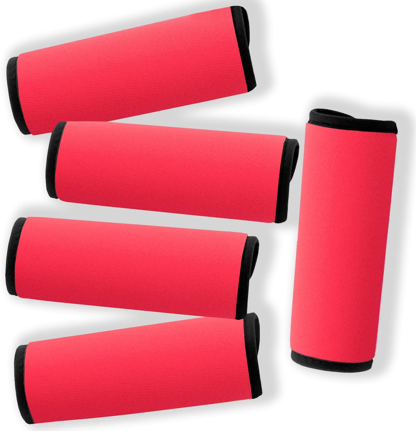 Gowraps Neoprene Luggage Handle Wraps for Traveling Bright Color Luggage Tags|Handle Wraps|Handle Covers (Tomato) image number 3