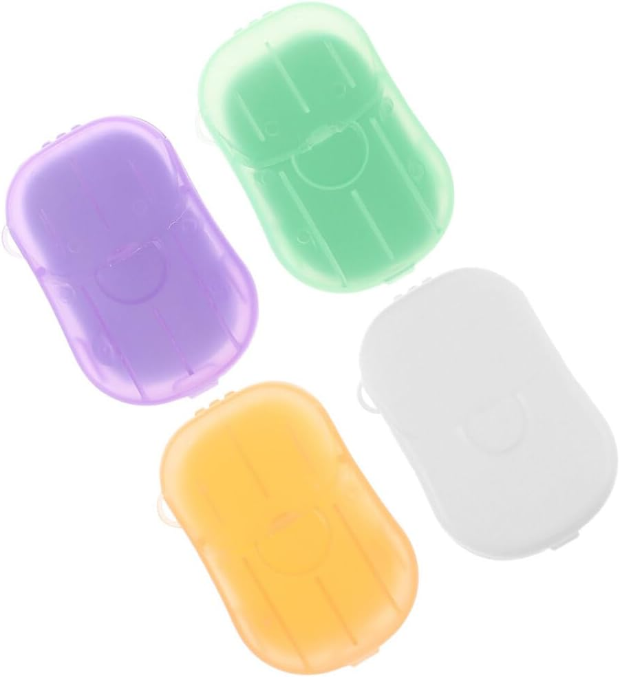 Sosoport 4 Pack Pp Material Soap Sheets Portable Hand Wash Soap for Camping Travel image number 1