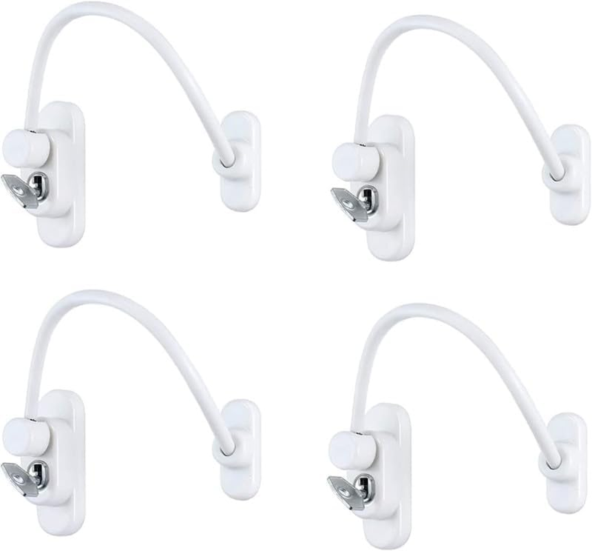 4Pcs Window Door Wire Cable Restrictor Security Locks, Window Safety Locks Wire Cable with Screws and Keys, UPVC Children Window Security Wire Latch Cable Restrictor Lock with Keys image number 5