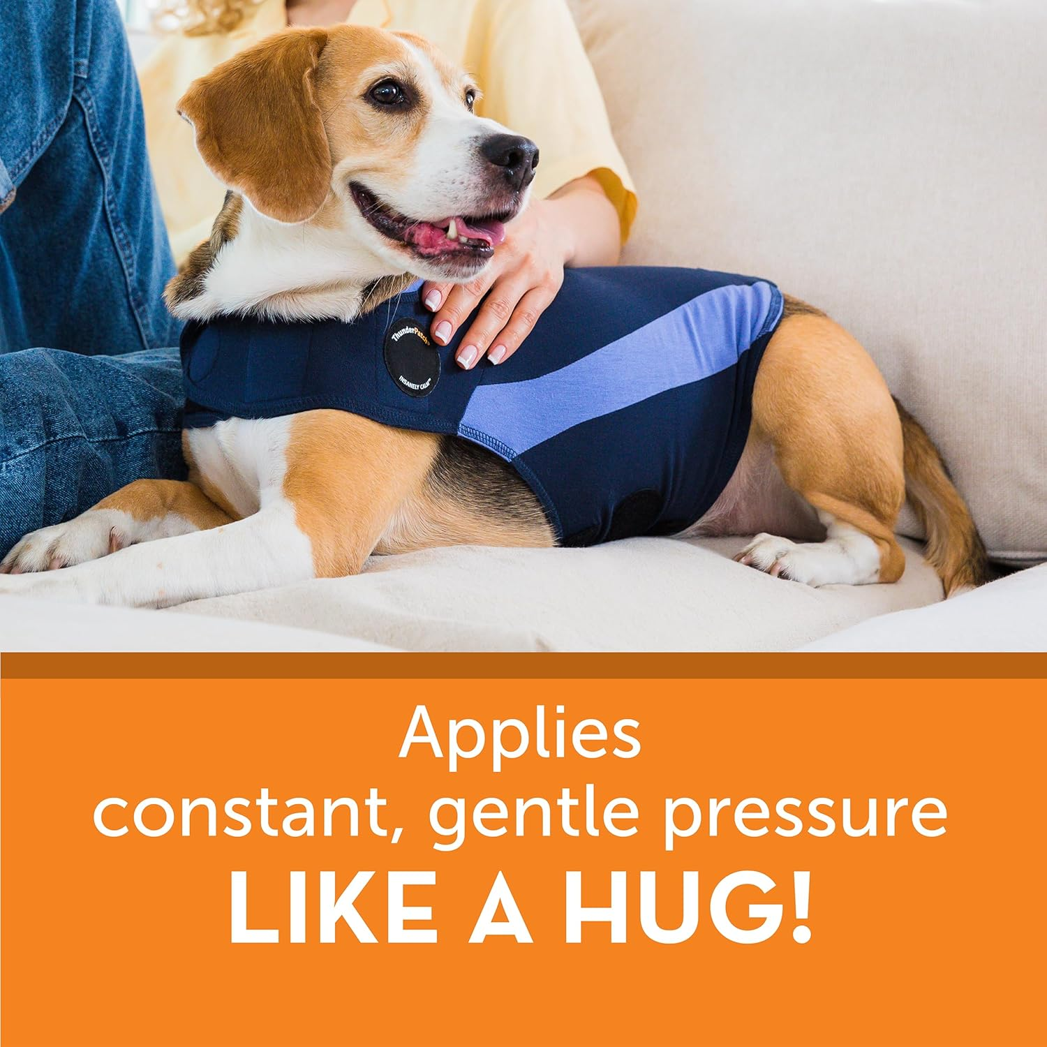 Thundershirt Polo Dog Anxiety Jacket | Vet Recommended Calming Solution Vest for Fireworks, Thunder, Travel, & Separation | Blue, Medium image number 4