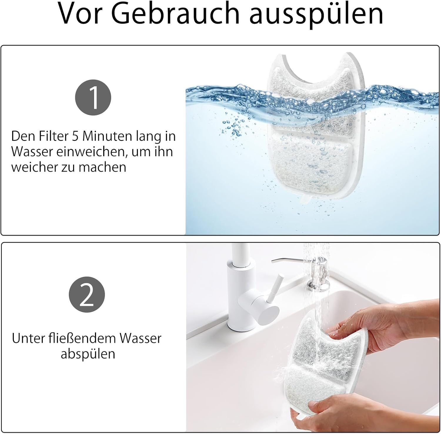 Set of 12 Cat Fountain Filters for 4L Drinking Fountains, 12 Pieces Carbon Filters and Foam Filter, Replacement Filter and Pre-Filtered Sponges, Sponges Replacement Filter for Cats Water Fountain image number 4