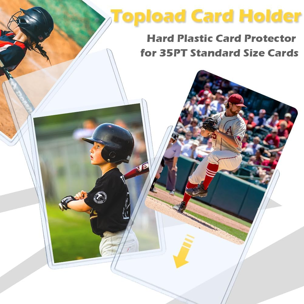 Toploader Card Protectors - Plastic for Standard & Sports Cards (100 Toploaders + 100 Penny Sleeves) image number 4