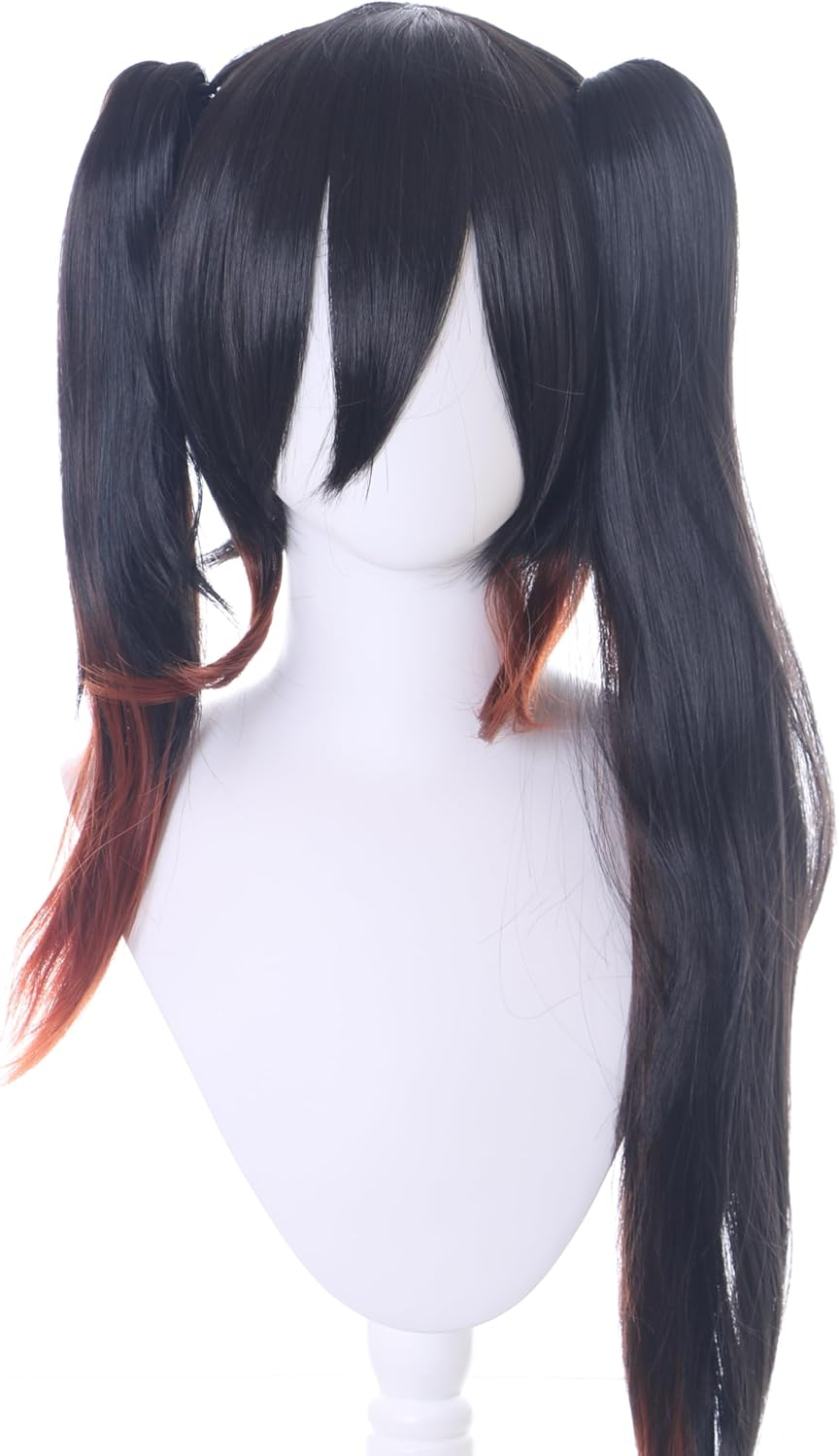 PL-147 Tokisaki Kurumi Date a Live Black Brown 120 Cm Twin Tail Clips Lolita Cosplay Wig Anime Manga image number 3