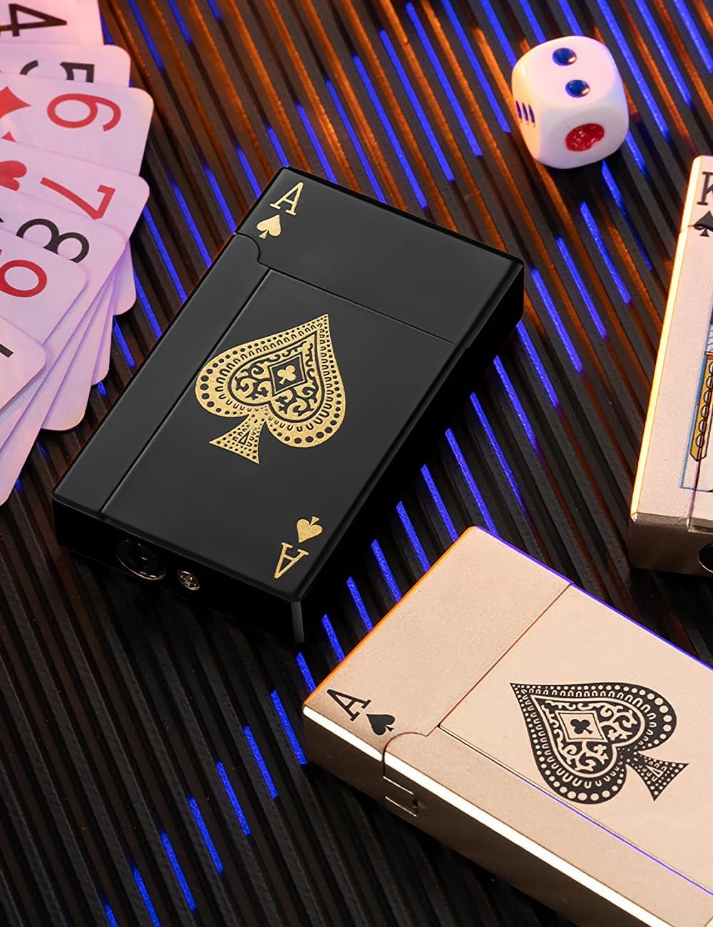 Windproof Jet Flame Lighter - Premium Zinc Alloy, Reusable with Adjustable Flame (Gas Not Include)