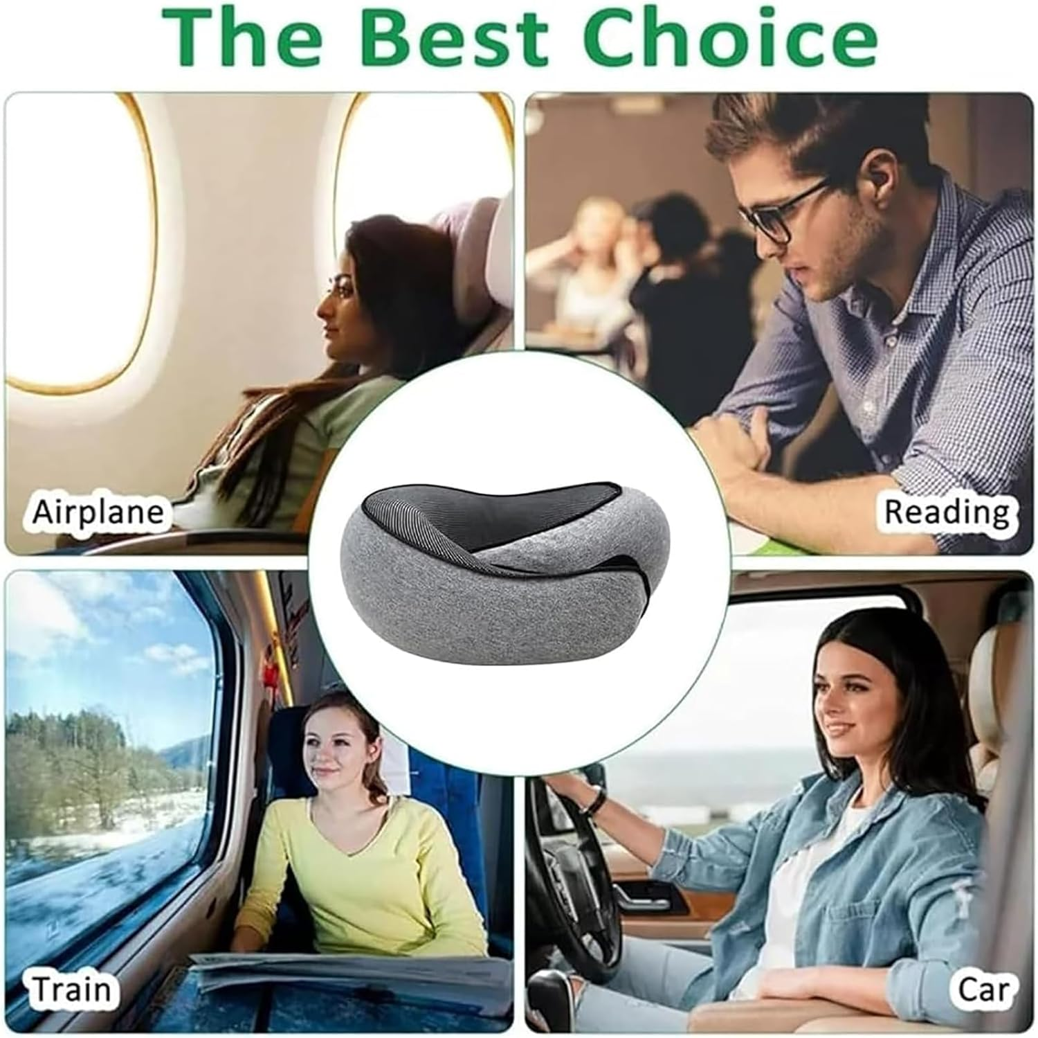 Flyhugs Neck Pillow, Wander plus Travel Pillow, Wander plus Travel Neck Pillow, Memory Foam Travel Pillow, Stowable U-Shaped Pillow (Grey) - Grey image number 6