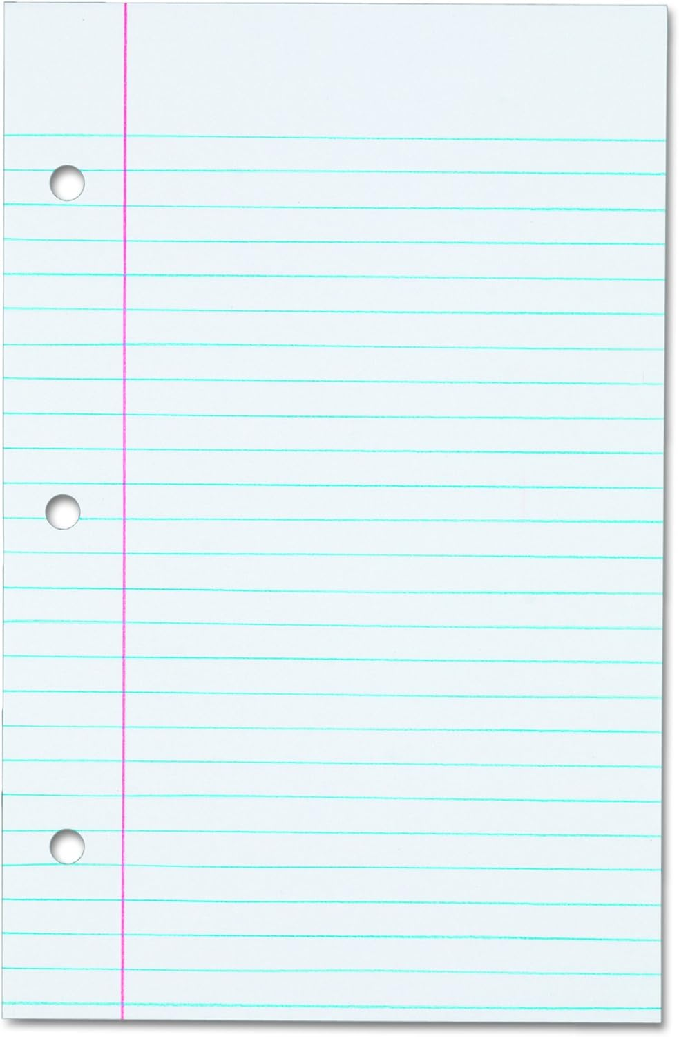 Tops Notebook Filler Paper, College Ruled, 8.5 X 5.5 Inches, Hole Punched, Heavyweight, 100 Sheets/Pack (62304) image number 1