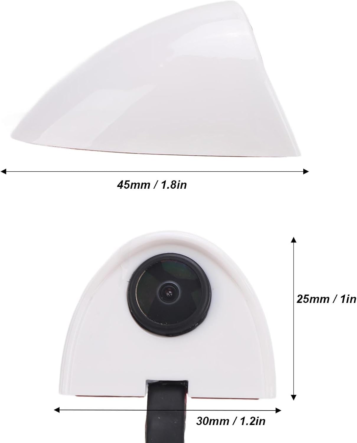 1 Pair Car Side View Camera, Crystal Clear 1280 X 720 720P AHD, Wide Angle Water Proof Design Eliminates Blind Spots for Safer Parking, for Vehicle DC12V (White) - Black image number 6