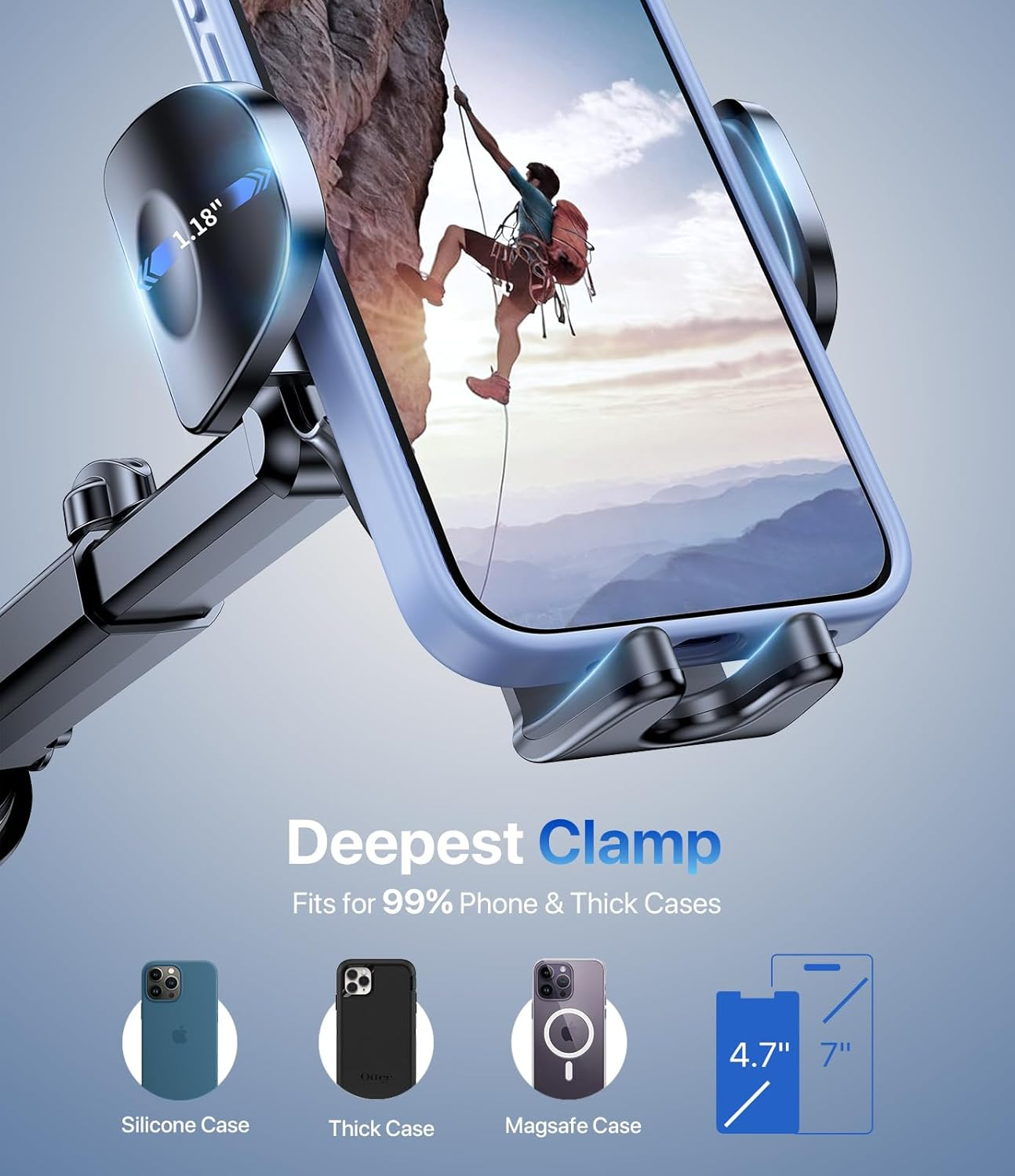 Miracase Car Phone Holder [2025 Strong Suction Cup] for Car Dashboard Windscreen Desk, 3In1 Car Phone Mount 360&deg; Rotatable Stand for Iphone 17 16 15 Pro Max 14 13 12 Samsung All Smartphones in 4.7-7" image number 1