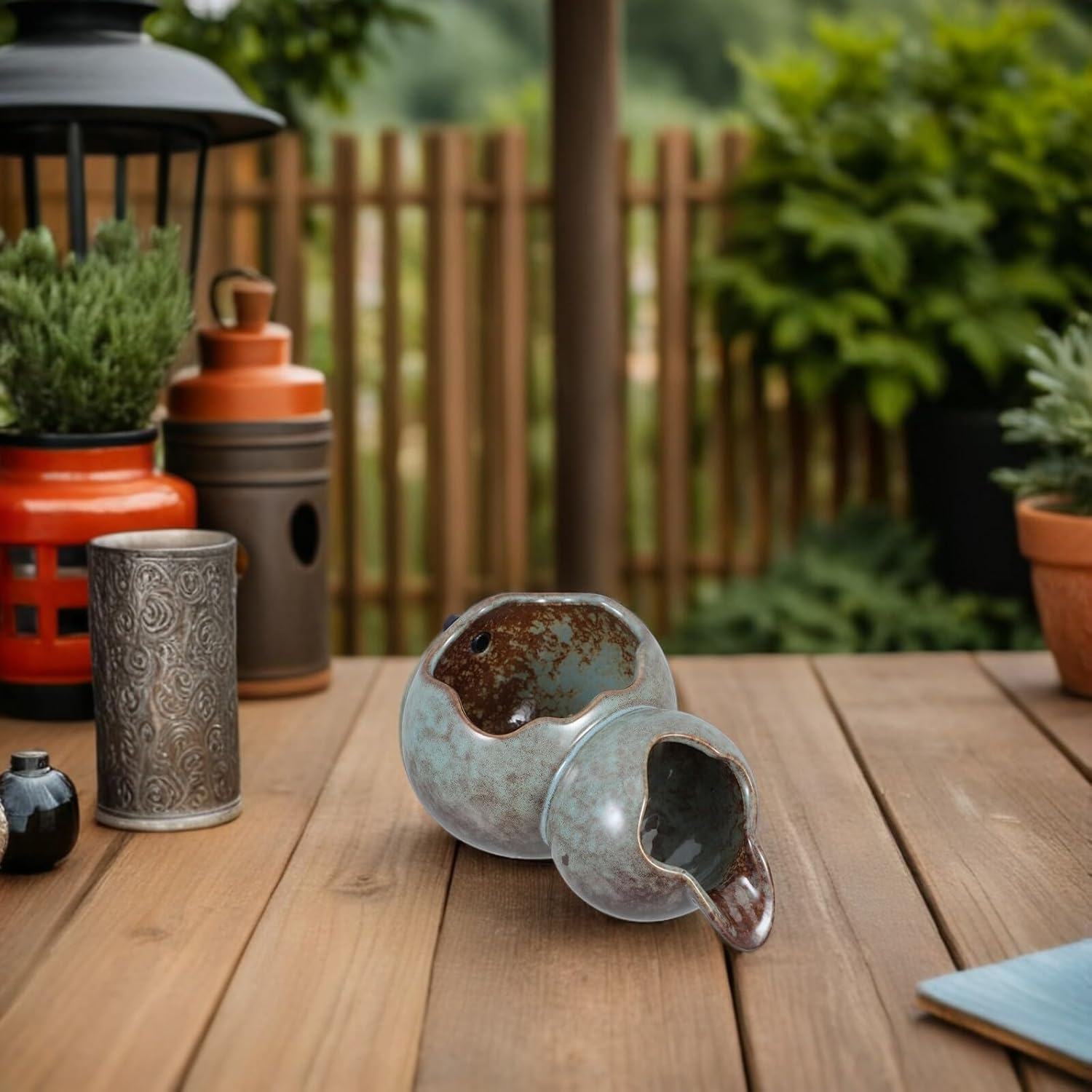 COHEALI Ancient Ceramic Water Fountain Spitter with Recirculating Waterfall for Outdoor Garden Patio Courtyard Terracotta Jar with Feature Low Maintenance Relaxing Ambiance for Home Office image number 3