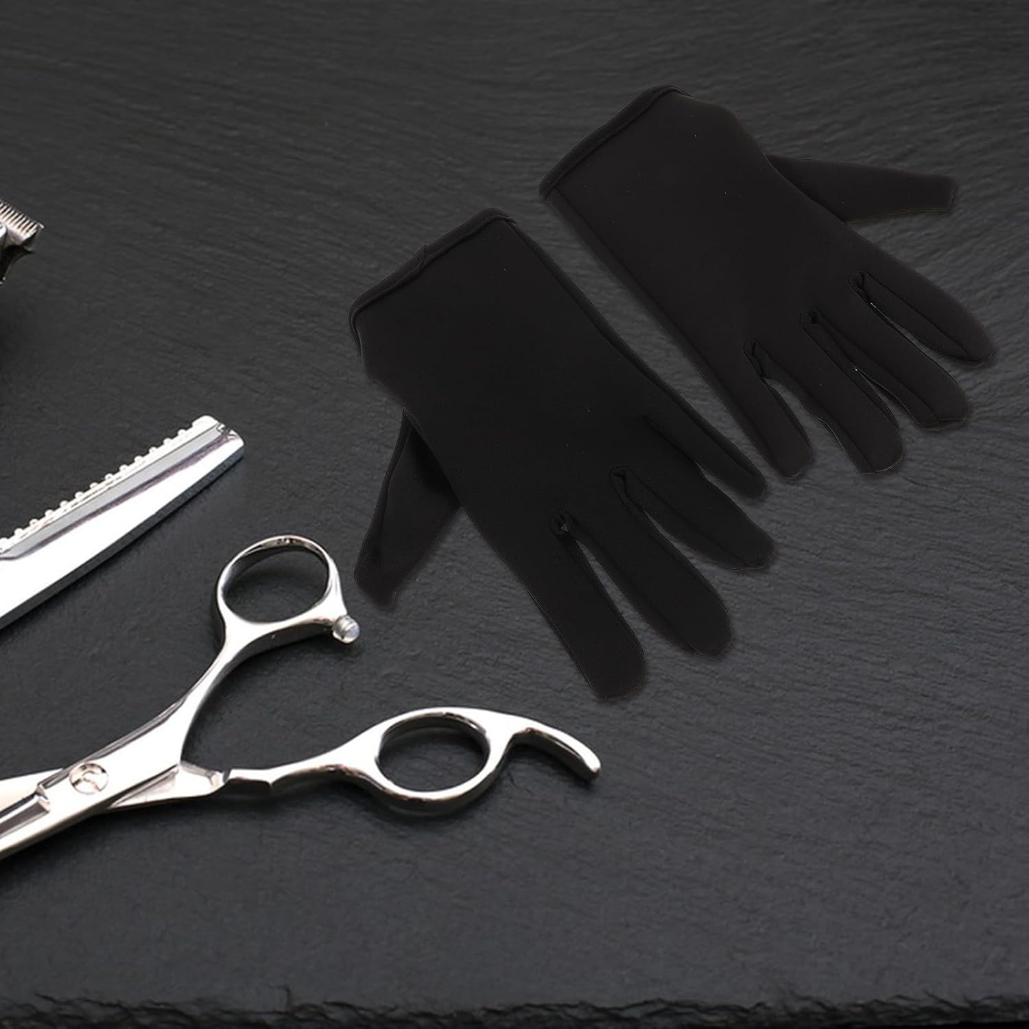 COSMEVIVI 1 Pair Hair Styling Gloves: Heat Resistant Full Finger Barber Gloves Reusable Curling Wand Heat Protector for Hair Stylist Supplies image number 6