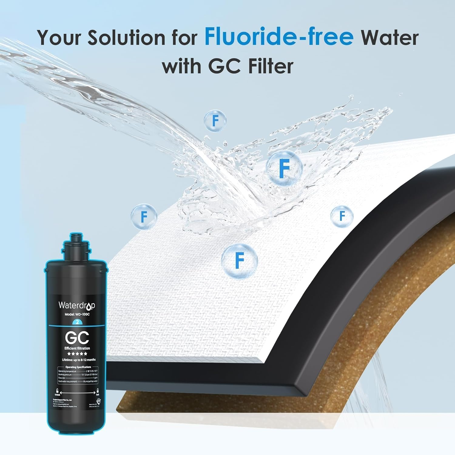 Waterdrop TSA 3-Stage Replacement Water Filter,    , Replacement for Waterdrop TSA & TSB 3-Stage under Sink Water Filtration System, 2PP+GC+CT image number 5