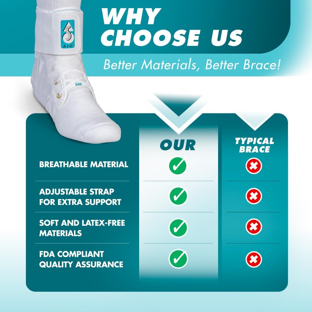Med Spec ASO Ankle Stabilizer, White, X-Small image number 6