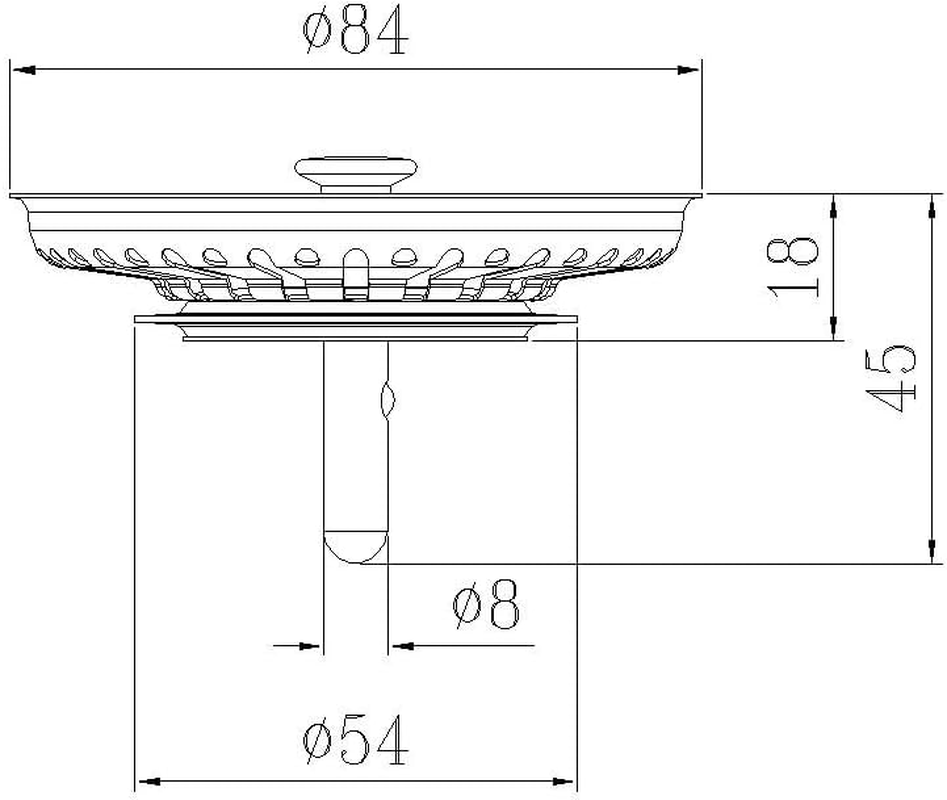 Walquicks 2 Pcs Sink Strainer Plug, Silver Stainless Steel 304 Kitchen Sink Strainers in Kitchen, 84Mm Stainless Steel Basket Kitchen Sink Strainer Plug for Steel in Kitchens and Bathrooms Plug image number 2