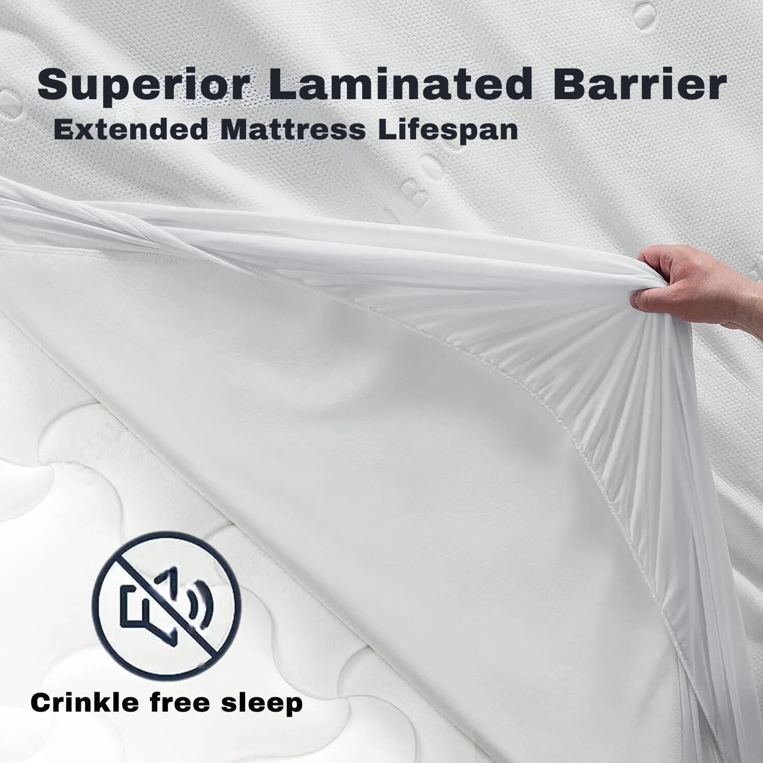 Mellow Pillow Bamboo Waterproof Full Mattress Protector Made from Bamboo Fabric -Lightweight, Ultra Soft, Breathable Machine Washable Mattress Cover for Bed Cooling (Single (91 * 188 * 40 Cm)) image number 2