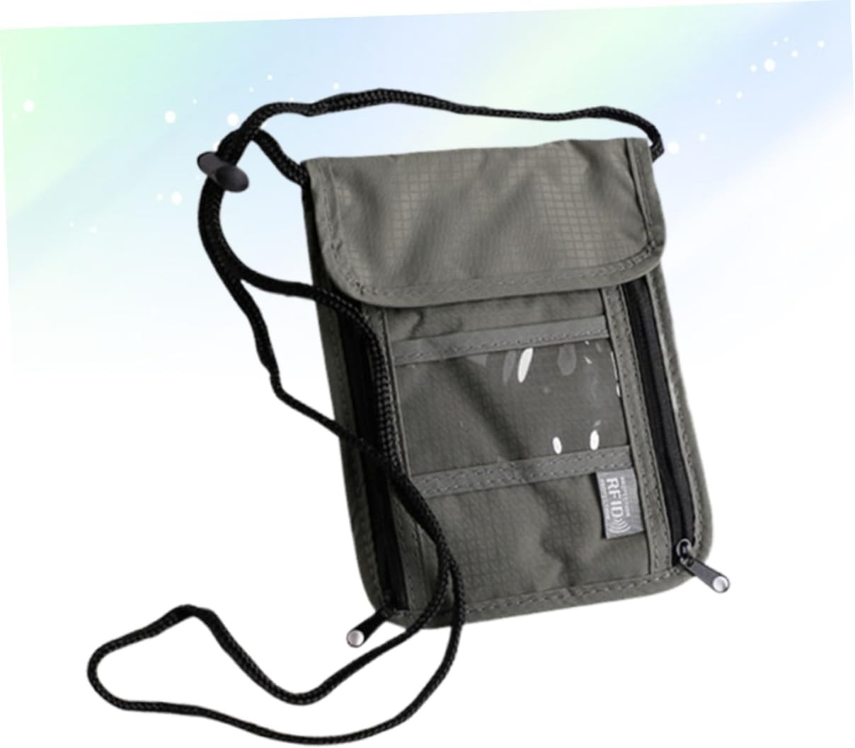 BRIGHTFUFU Travel Wallet Neck Hanging Bag Waterproof Passport Holder Spacious Compartments for Cards and Phone image number 1